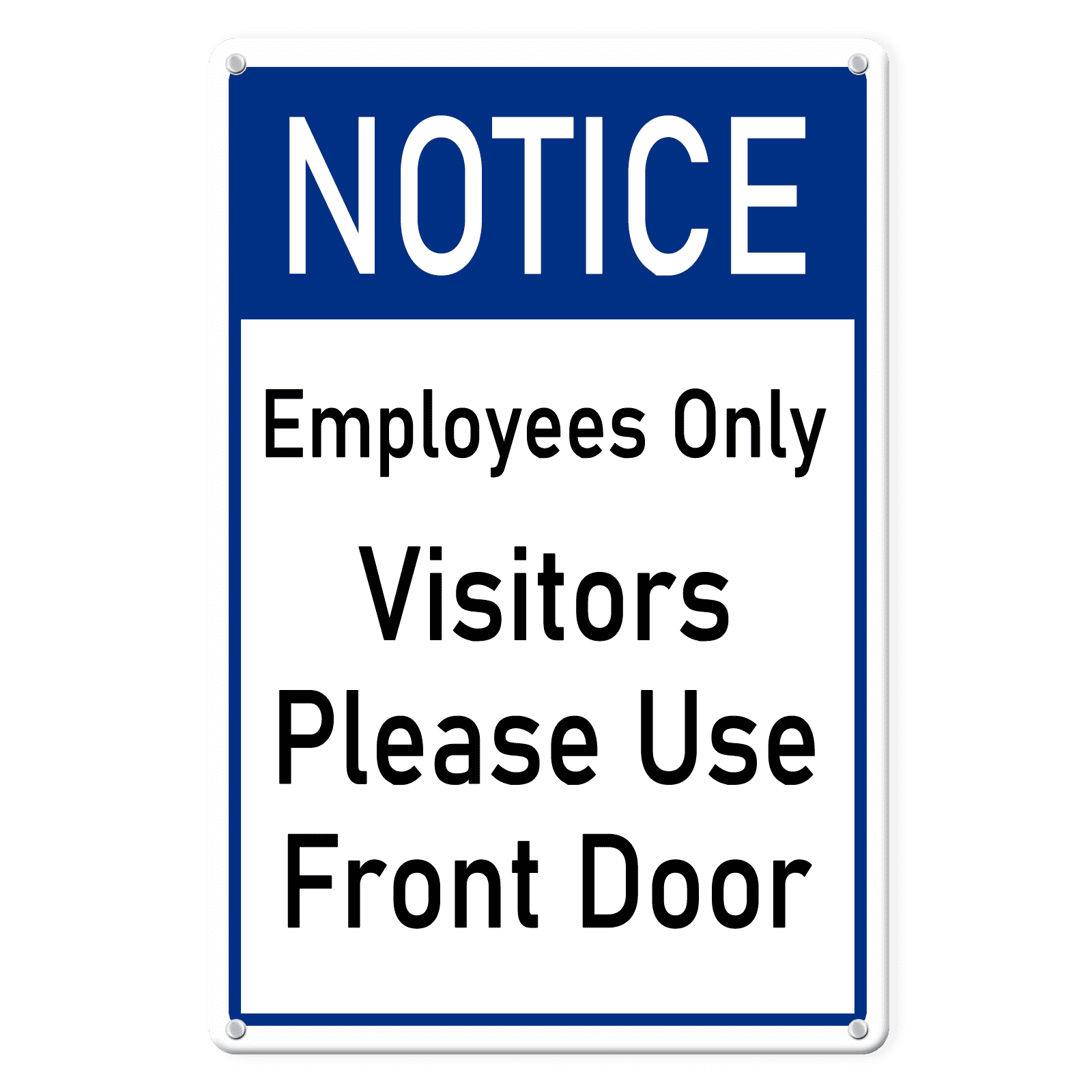 SmartSign 'Employees Only' Sign - 7x10 Plastic Notice For Doors, Walls | Rounded Corners