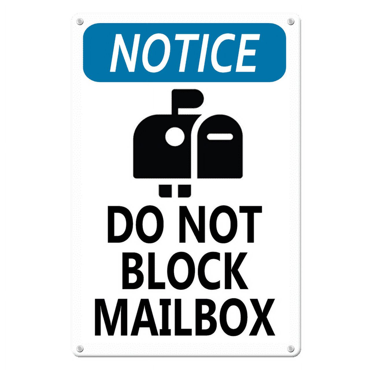 Ymaotrade Notice Signs - Notice Do Not Block Mailbox Aluminium/Metal ...