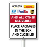 Ymaotrade Package Delivery Yard Sign with Stakes 8in×12in for Outside Porch, Delivery Instructions, Sturdy Aluminum Yard Signs Rust Free, Delivery Sign Front Door Business Yard, Pre-Drilled Holes