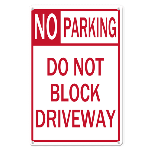 Do Not Block Mailbox Sign - 12x16 Inch Aluminum Metal Sign, Rust-Proof For Outdoor Use