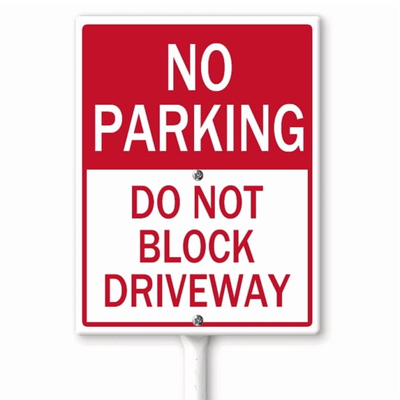 Ymaotrade No Parking Do Not Block Driveway Yard Sign with Stakes 8×12in ...