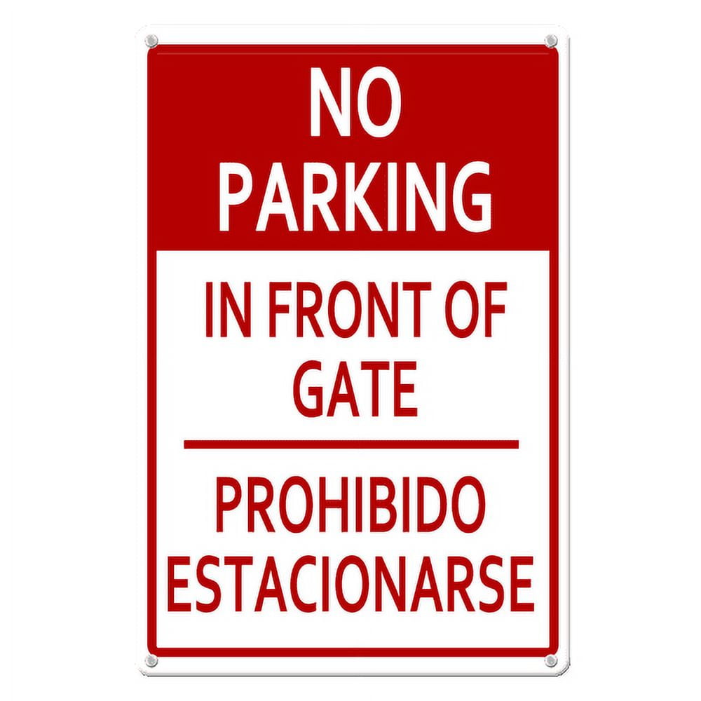 No Parking In Front Of Garage Door Aluminum Sign (Non Reflective