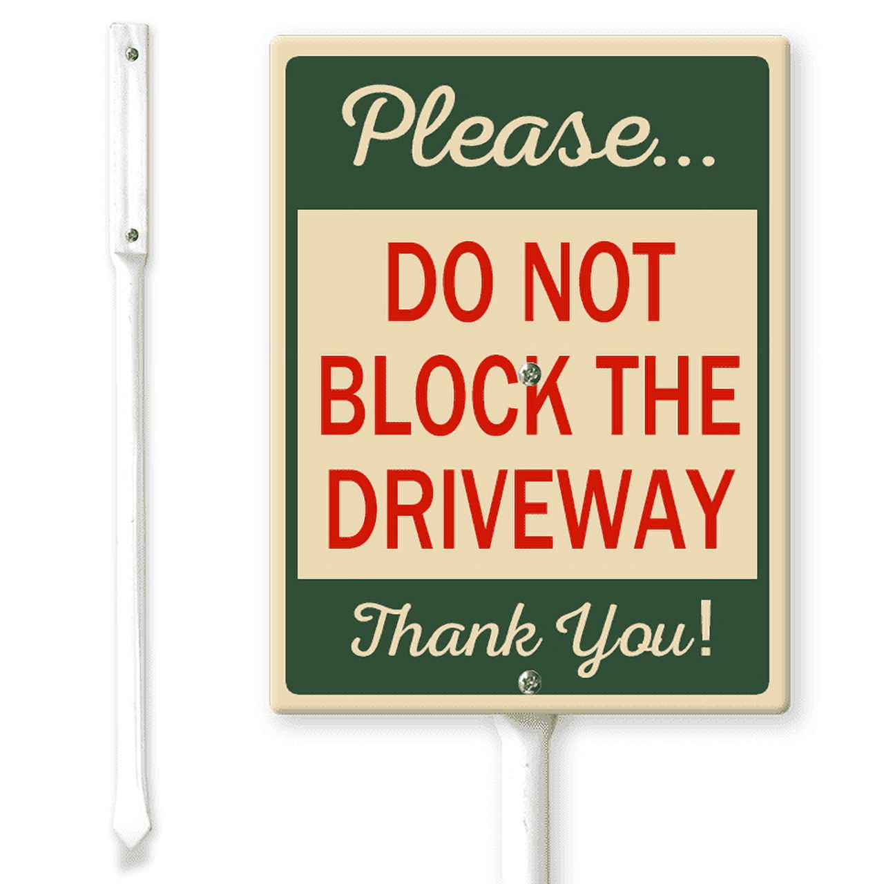Cartello decorativo con scritta Please Do Not Block The Driveway, con scritta Thank You, senza parcheggio in latta, accessori per bar e decorazioni da giardino (dimensioni: 30 x 40 cm