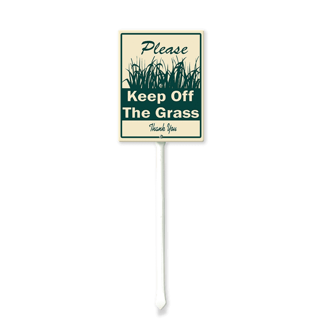 Lot De 4 Panneaux « Keep Dogs Off Grass » Avec Piquet - Panneau Double