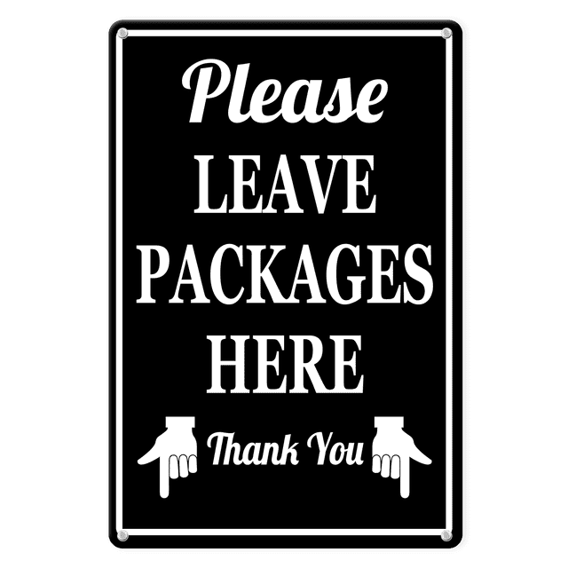 WAGSUO Paketschild Aus Aluminium – „Please Place All Packages Here“, 30,5 X 40,6 Cm, Wetterfest Für Draußen