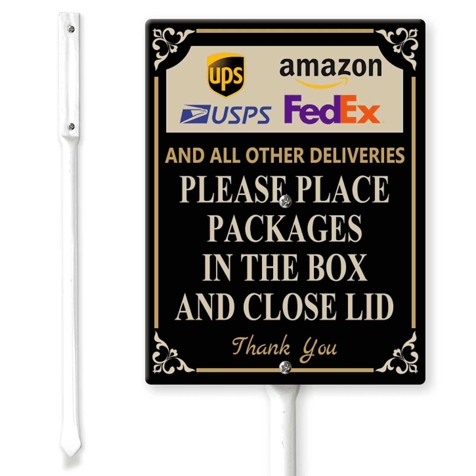 Ymaotrade Please Leave Packages in The Box and Close Lid Yard Sign with ...