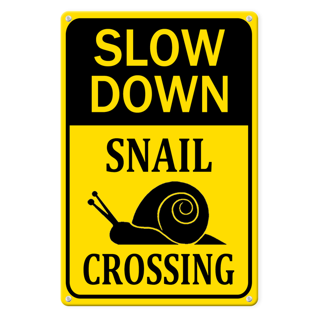 Cartello Metallico Divertente Beware Of Snail – 20x30 Cm, Per Giardino, Garage, Recinzione, Decorazione Casa