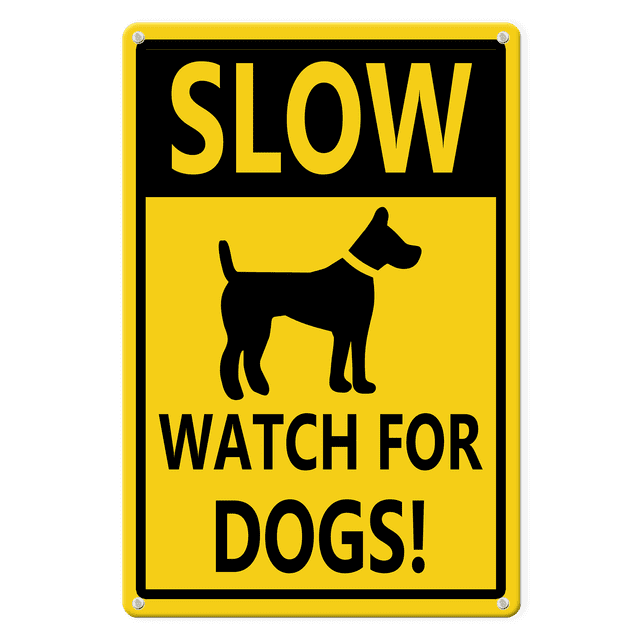 Ymaotrade Slow - Watch For Dogs Aluminium/Metal Sign 5×8in, Sturdy ...