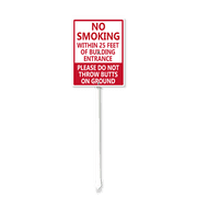 Ymaotrade No Smoking Within 25 Feet Of Building Entrance - Do Not Throw Butts On Ground Yard Sign with Stakes 8in 12in,Sturdy Aluminum Sign, Street, Road Private Property Sign for Outdoor Lawn