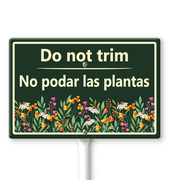 Ymaotrade Do Not Trim - No Podar Las Plantas Yard Sign with Stakes 12 8in, Sturdy Aluminum Yard Signs Rust Free, Bilingual Plant Sign in English and Spanish Garden Bushes Signs
