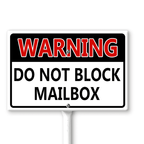 Ymaotrade Warning - Do Not Block Mailbox Yard Sign with Stakes 12×8in ...