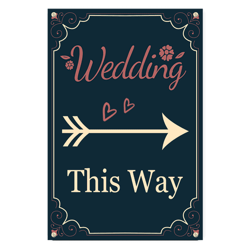 Ymaotrade Wedding Directional Road Right Arrow Aluminium Sign 8×12in ...