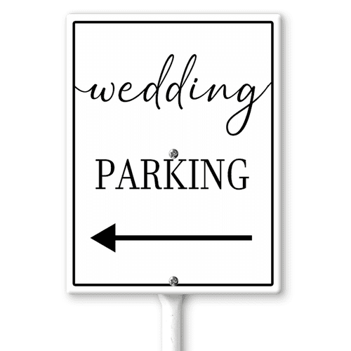Ymaotrade Wedding Parking Direction Left Arrow Yard Sign with Stakes 8× ...