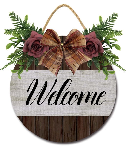 Ymaotrade Welcome Sign For Front Door Porch Decor Farmhouse Wreath Wall 