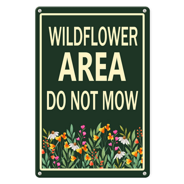 Ymaotrade Wildflower Area Do Not Mow Aluminium/metal Sign 8×12in, Sturdy Aluminum Metal Signs Rust Free, Wildflowers Wall Sign, Lawnmower Sign, Lawn Sign, Fade Resistant,Outdoor Use