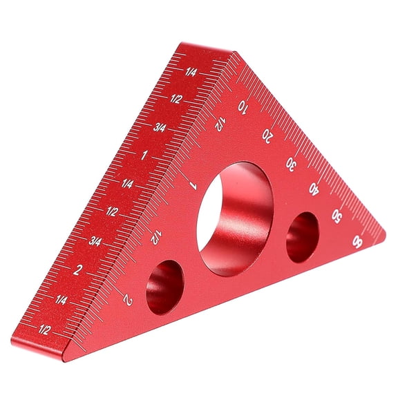 Ymapinc High-Precision Thickened Triangle Ruler Layout Measuring, 45/90 Degree with Imperial and Metric Scales, Carpenter's Square Measuring Tool for Woodworking Workshop Table Miter Saw