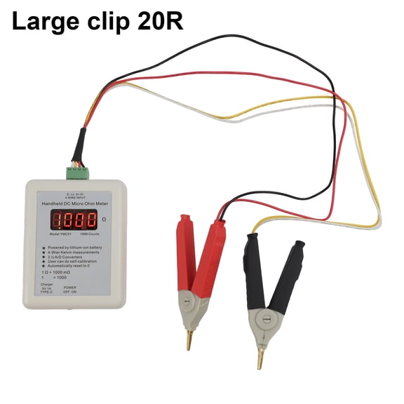 Ymc01 Rechargeable Handheld Dc Milliohmmeter Dc Low Resistance Tester Meter Four Wire Kelvin Measurement