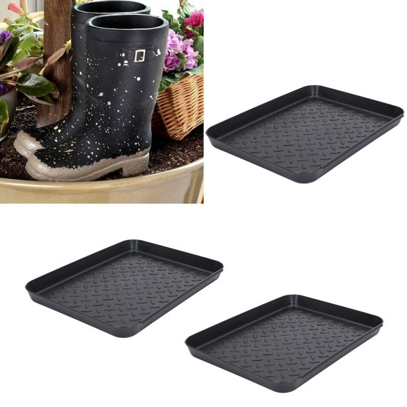 Ymiko Boot Mat Tray,Wet Shoe Mats,Shoe Tray Durable Plastic Space Saving 3 Interlocking Design Wide Application Stable Boot Tray For Home Office Hotel