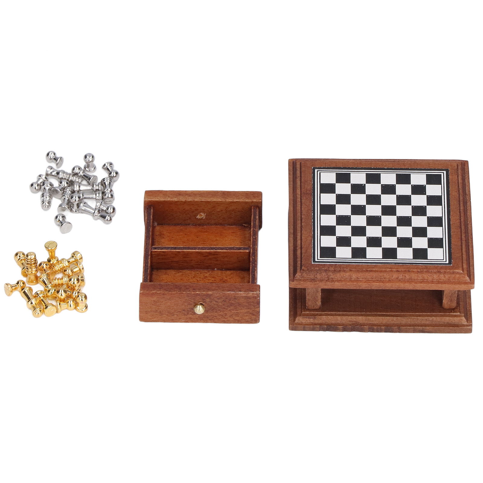 Ymiko Miniature Chess Set 1:12 Doll House Exquisite Mini Chess Set Home Decoration Gift,Chess Table Set,Chess Board Set - image 1 of 8