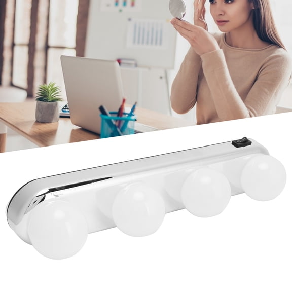 Ymiko Mirror Light,4LED Dressing Table Light Makeup Wall Lamp Kit Bulbs Mirror Light For Living Room Bathroom,LED Makeup Light