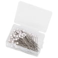 thumbnail image 1 of Ymiko Pearl Pins,Ball Pin,100Pcs Pearl Pins Round Head Fixing Positioning Straight Sewing Decoration Supplies, 1 of 8