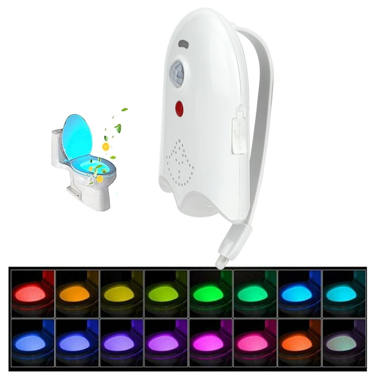 Ymiko USB Rechargeable Toilet Lamp Aromatherapy 16‑Color Toilet Bowl Night  Light Sensor For Bathroom,Sensor Toilet Light,Aromatherapy Toilet Light