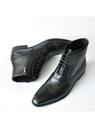 Elegant Flame Red & Black Zipper Wingtip Pure Leather Formal Shoes For Men