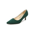 thumbnail image 1 of Ymiytan Women Heels Slip On Pumps Kitten Heel Dress Shoes Work Comfort Non-Slip Pointed Toe Green 11, 1 of 8