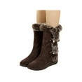 thumbnail image 1 of Ymiytan Women Mid Calf Boot Plush Lining Winter Shoes Faux Fur Snow Boots Walking Comfort Warm Brown 8, 1 of 7