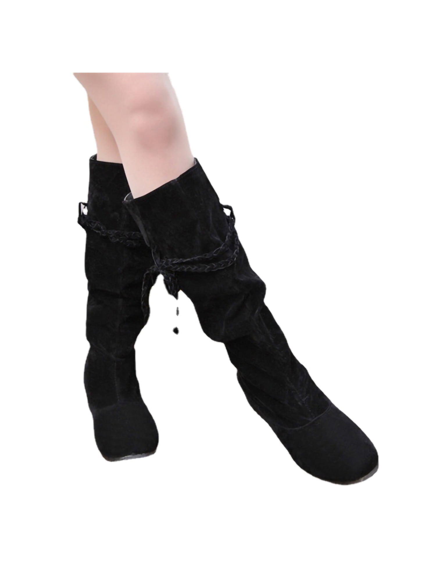 Black flat outlet slouch boots womens