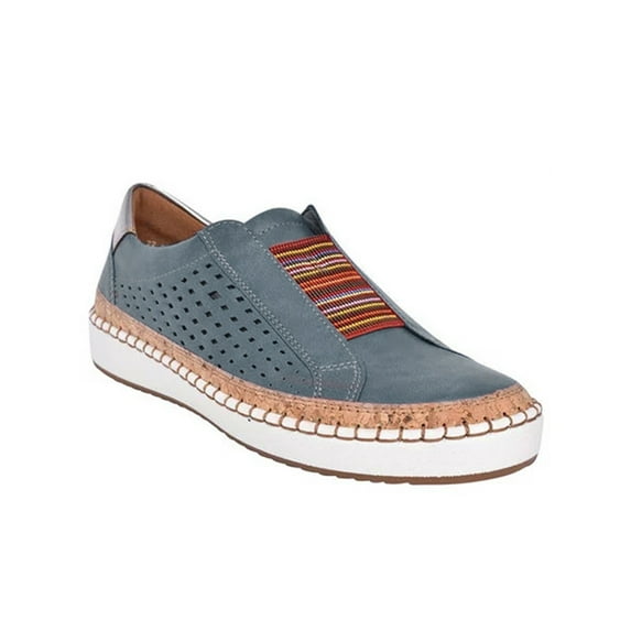 Ymiytan Womens Causal Loafers Shoes Comfort Slip On Flat Sneaker Blue 9