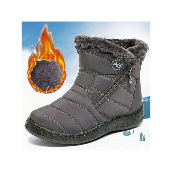 Ymiytan Womens Snow Boots Side Zippers Waterproof Winter Boots Comfort - Keeps Feet Warm & Dry - Wide Width Winter Shoes