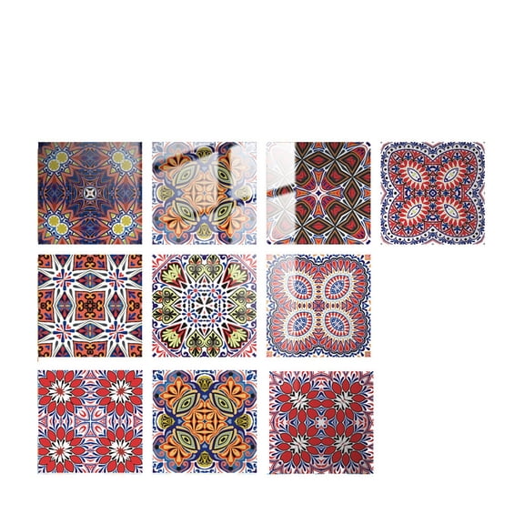 Ymkly Peel And Stick Wallpaper,10pc 3D Tile Stickers DIY Waterproof Self-Adhesive Wall Stickers 4inch,Wall Stickers