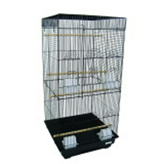 6924 3/8" Bar Spacing Tall SquareTop Small Bird Cage - 18"x18" In Black