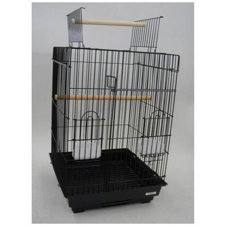 Ymlgroup 3 by 4" Bar Spacing Open Top Small Parrot Cage with Stand - 18"x18x56" in Black