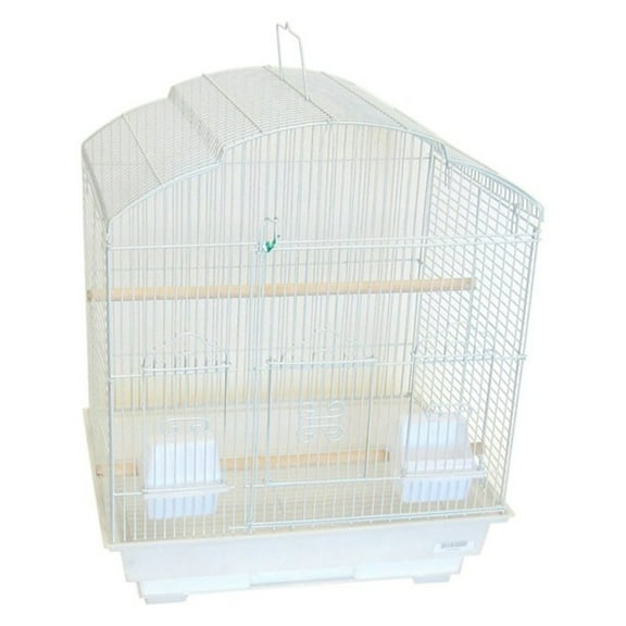 5804 3/8" Bar Spacing ShellTop Small Bird Cage - 18"x14" In White