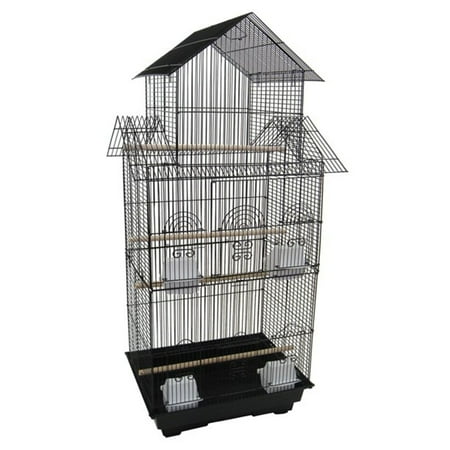 Ymlgroup 6844 3 by 8" Bar Spacing Tall Pagoda Top Small Bird Cage - 18"x14" in Black