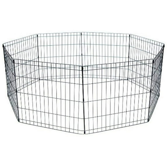 YML 8 Panel Exercise Pen / Pet Playpen with Door / 5 Height Options - Black