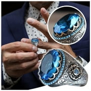 Ymller 2024 New Ring Gemstone Ring Blue Diamond Vintage Ring RingDiamond Saphire Ring Gift Shape Ring Diamond Big Large Ring Round Ring Rings