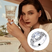 Ymller 2024 New Ring Saphire Ring Diamond Blue Round RingDiamond Diamond Gift Ring Ring Vintage Ring Ring Ring Shape Big Large Gemstone Rings