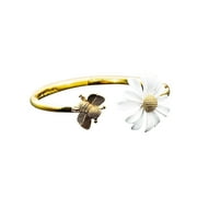 Ymller Fashion Classic Personality Alloy Personality Alloy Design Feeling Little Daisy Sunflower Flowers Bracelet For Women Girls