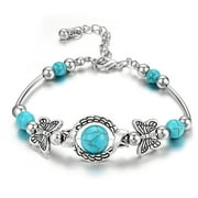 YMLLER Jewelry Carved Women's Pendant Natural Turquoise Bracelet Bracelets