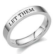 Ymller Let Them Ring Let Them Stainless Steel Engraved Ring To Sorority Sisters Best Friends Inspirational Friendship Ring Motivational Friendship Jewelry Gift