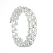 Ymller Three Layer Rhinestone Pearl Winding Bracelet Jewelry Charm Bracelet Birthday Surprise Gift For Woman Girls Flash Diamond Multi Layer Elastic Bracelet For Women