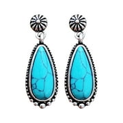 Ymller Wedding Drop Gemstone Boho Vintage Turquoise Dangle Engagement Hooks Earrings Earrings Deals Of The Day Clearance Prime Womens