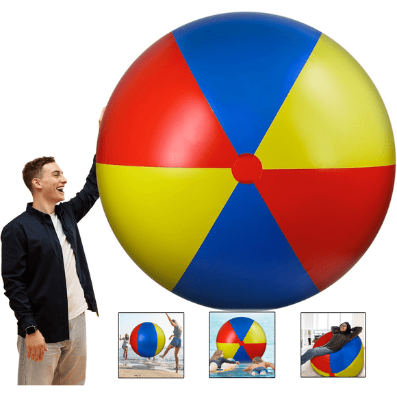 Ymokee 59 inch Jumbo Beach Ball, Beach Game Ball Blow up Beach Ball for Pool, Summer Parties & Water Games