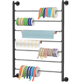 thumbnail image 1 of Ymokee 7 Tier Ribbon Storage Rack, Metal Wall Mounted Scarf Rack Spool Holder Organizer for Craft Room, Flower Store, Cake Shop, Gift Wrapping Paper, 1 of 9
