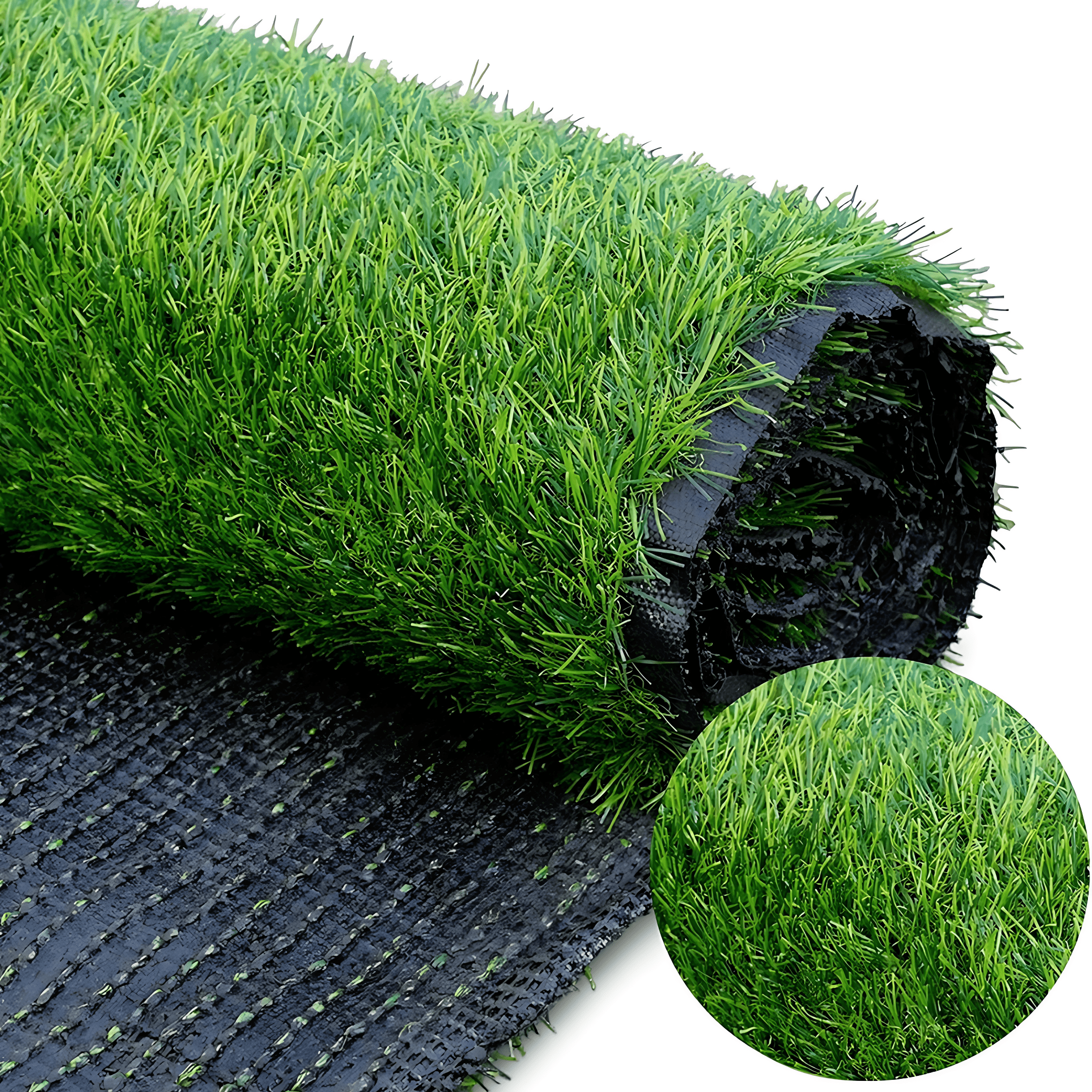 Ymokee Artificial Grass Turf Rug, 3.3ft x 33 ft Large Realistic Grass Lawn Carpet Roll, 1.18" Thick Synthetic Grass Mat for Pets Indoor Outdoor Garden Landscape Patio Balcony