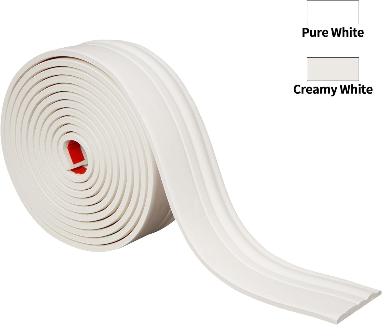 Ymokee Flexible Baseboard Moulding Trim, 16.4 ft(L) x 4 in(W) Peel and Stick Waterproof Crown Molding Ceiling Border Wall Trim for Home Office Decoration, Creamy White