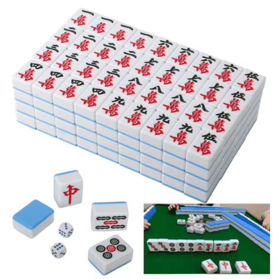 Ymokee Mahjong Set, Large Chinese Playing Mahjong Game for Families, 144 Tiles